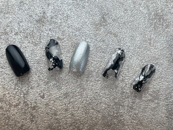 コエル(coel)/シルバー×ブラックメンズネイル