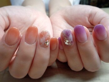 アミュリー ネイル アトリエ(Amury nail atelier)/マーブル シアー アシメ 大人