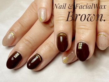 ブラウン(Brown.)/定額アートからブラウンネイル
