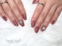 ヒールネイル(heal nail)/redフラッシュ×雪の結晶