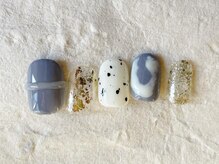アイネイルズ 梅田店(I nails)/ブルー冬デザインぷっくり¥7200