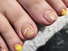 ネイルプラスユウ(NAIL+U)/押し花フットネイル