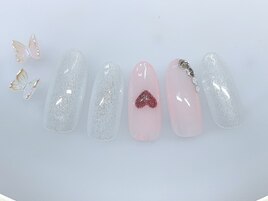 シンプルハートネイル