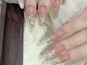 【夏お勧め】チップ長さだし★可愛い氷ワンホンネイル