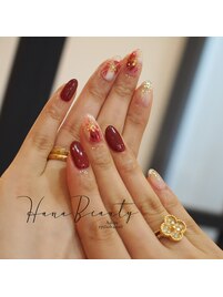 大人のフラワーネイル♪