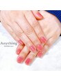 エニシング ネイルアンドケア(Anything Nail&Care) ピンクの粒子が細かいマグネットネイルは、人気デザインです。