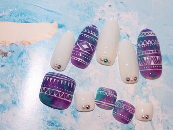 ネイルサロン あかねいろ/夏色 エスニックアート
