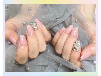 センシー ネイル スタジオ(Sensy Nail Studio)/ワンカラー + 2本持込デザイン
