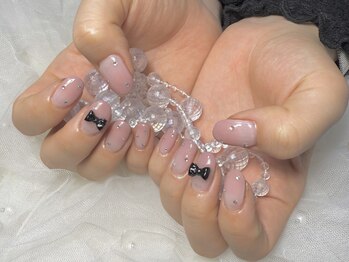 ネイルサロン グロッシー(Nail salon glossy)/グラデーション×リボン