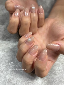サリナスネイル(SARINASNAIL)/ベージュラメで大人可愛いネイル