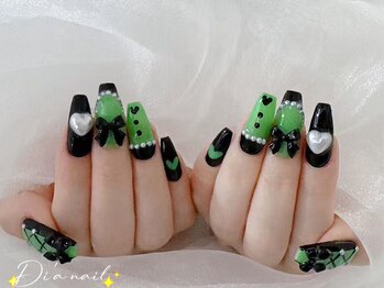 ディアネイルサロン 池袋(Di’a)/持ち込み/緑ネイル/フィルイン