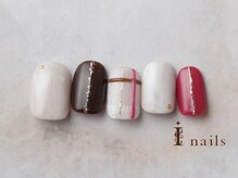 アイネイルズ 横浜EAST店(I-nails)/ぷっくりチェックミラーアート