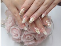 ネイルサロンミキ 横浜(MIKI)/薔薇花手描き3Dスカルプネイル