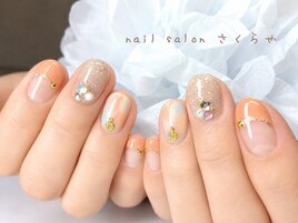 大人の夏のオレンジネイル☆