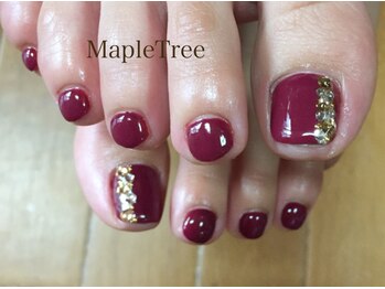 ネイルアンドメイク メイプルツリー(Nail & Make Maple Tree)/秋色深めボルドーフット♪