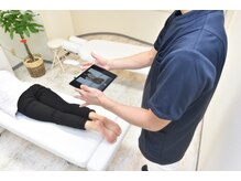 施術前の歪みの状態をご本人に確認していただきます