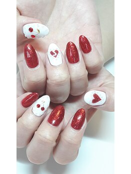 ネイルアンドまつげエクステ専門サロン スリー(THREE)/バレンタインネイル
