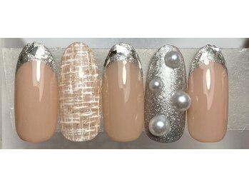 クエスト(Quest)/大人可愛いツイードネイル