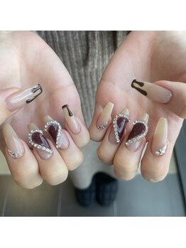 バレンタインネイル