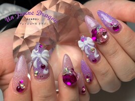 【ロングネイル】キラキラネイル