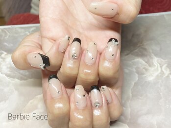 バービーフェイス 恵比寿(Barbie Face)/黒フレンチネイル