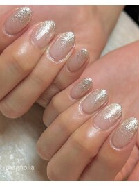ホワイトシルバーラメグラ