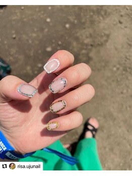 ユージューネイルルーム(UJU nail room)/ホロ囲みぷくぷく