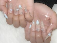 プティネイル 池袋(Puty Nail)/水色ネイル　スカルプ