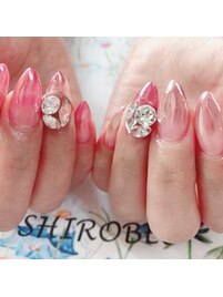 ピンクミラーネイル