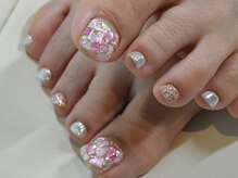 ネイルサロンブラン(nail salon BLANC)/ピンクのシェルフットネイル