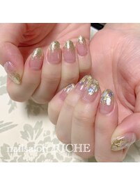 ゴールドラメグラネイル