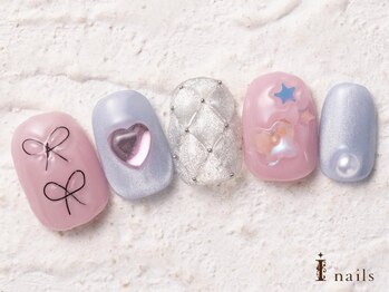 アイネイルズ 横浜WEST店(I-nails)/ワイヤーリボンハート13500円