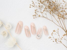 フレンチ×3Dフラワーnail