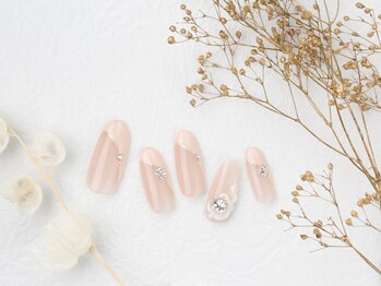 ソウ 難波店 nail salon Sou/フレンチ×3Dフラワーnail