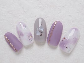 パープル　ニュアンスネイル