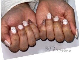 くまネイル/クマネイル/白ネイル