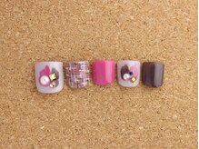 ネイルサロン ブランロール 白金店(Nail Salon Blanl'or)/FOOT　ピンク×ツイード