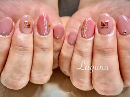 大人ピンクネイル