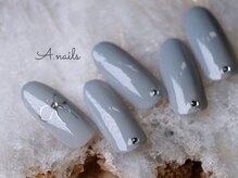 エーネイルズ 心斎橋(A.nails)/手描きリボン