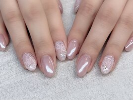 オーロラ×レースネイル♪