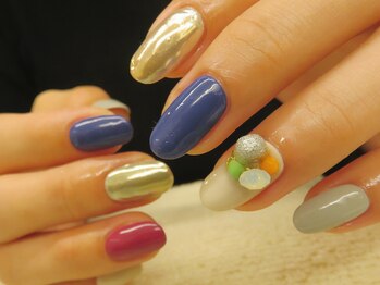 トゥデイム(TODAY'm)/カラフル&ミラーネイル