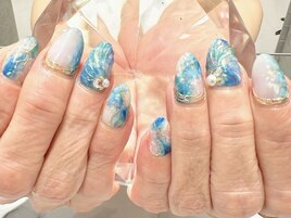 ブルーマーメイドネイル
