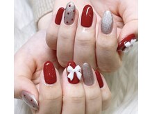 マヌスキュア/赤ドットネイル