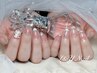 【HAND 自爪★ジェルオフ無料】ワンホン風マグネット×美爪フレンチ  ¥6800