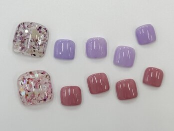 ネイルサロン クイール 小山店(NAIL SALON QUILL)/ドライフラワー×ホロネイル