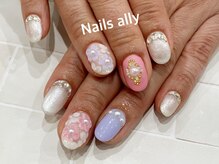ネイルズアリー 立川店(Nails ally)/3Dフラワー×パールART