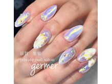 ジェルメ(germer)/オーロラ手描きフラワースカルプ