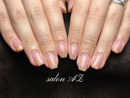 ラメグラ+ベースカラー+ストーン