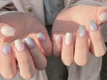 エムスラッシュ センター南(M.SLASH)/リボン ハートネイル