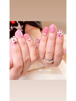 ムギモ(MUGIMO)/手書き風ハートネイル/